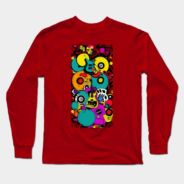 Music Instrument Doodle Long Sleeve T-Shirt by sahiliart06